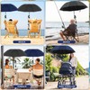 Clysee 2 Pcs Large Double Canopy Beach Chair Umbrella with