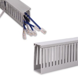 Cable Raceway Kit, 78”(5 x 15.75”) Open Slot Cable Management Raceway Under Desk, Grey PVC Cable Organizer Wire Cover Channel, Large Cable Raceways Cord Hider for TV on Wall, Wire Duct W1.57” x H3.15”