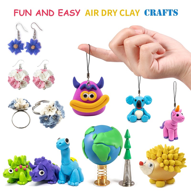 Air Dry Clay, 36 Colors Modeling Clay Kit with 3