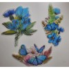 Unbranded Blue and Pink Floral Stickers- 30 stickers-2 ea of