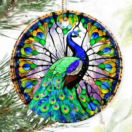 Dodosky Colorful Ceramic Peacock Christmas Ornament, Peacock Ornaments for Christmas Tree, Holiday Decorations, Christmas Decor, Peacock Lovers, Peacock Gifts, Christmas Ornament Gift Ideas