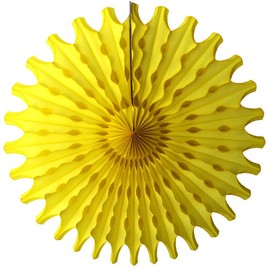 Devra Party 6-Pack 18 Inch Large Honeycomb Tissue Paper Fan (Yellow)