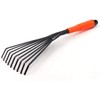 Meccion Mini Garden Rake 16 Inch 9 Root Steel Hand