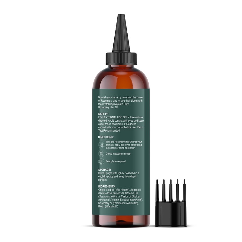 Majestic Pure 100% Pure Rosemary Oil for Hair Growth -