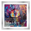 18x18 Frame Silver Wood With White Mat | 20x20 Frame