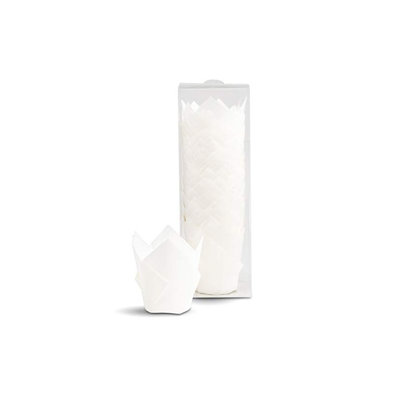 100pcs Tulip Cupcake Liners (White)