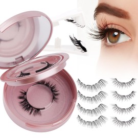 2-Pairs Reusable Magnetic Eyelashes with Applicator: Natural, No Glue or Liner Needed, Wendy, K8+604-XX1