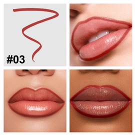 Erinde Erinde Peel off Lip Liner Stain, Long Lasting Lip Stain Peel off, Women Waterproof Matte Lipstick, Transfer Proof Lip Tint Peel off, Highly Pigmented Color Lipliner #03