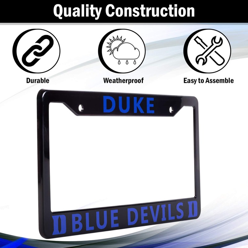 EliteAuto3K Duke Blue Devils License Plate Frame Cover – Black