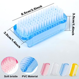Nail Brush, 4pcs Two-Sided Scrubbing Brushes, Nail Cleaning Brush, Fingernail Brush with Soft Bristles, Plastic Fingernail Scrubber for Toes Nails Hands Garden, Home, Salon Use (Style-A)