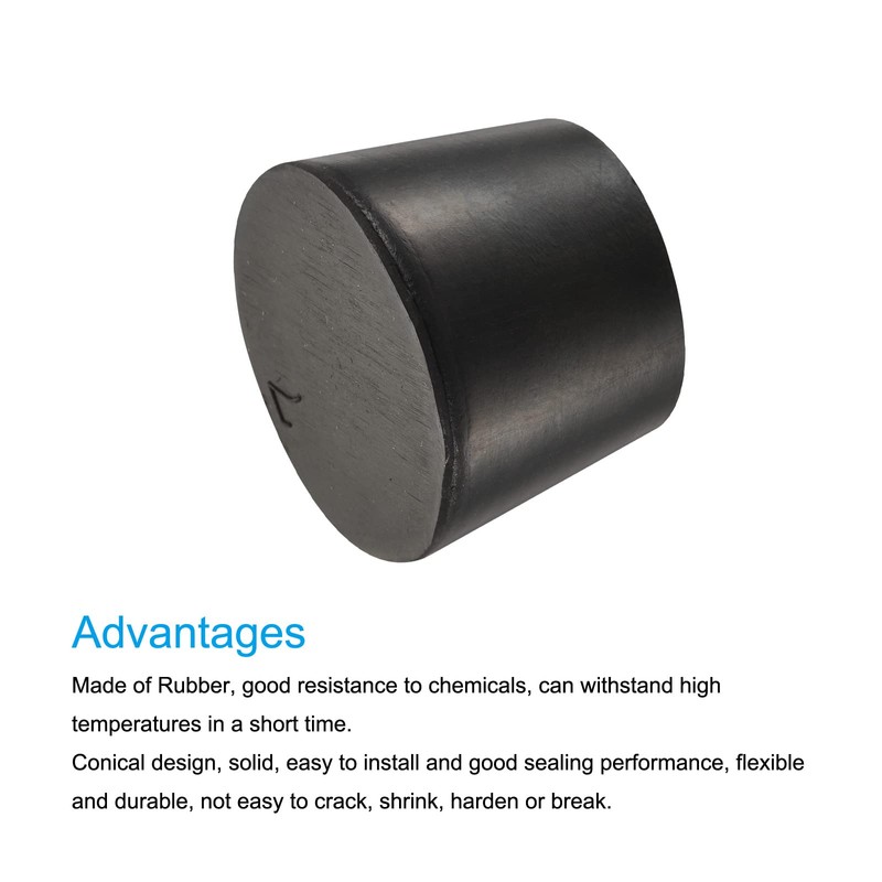 sourcing map Rubber Tapered Plug 30mm to 37mm Solid Test