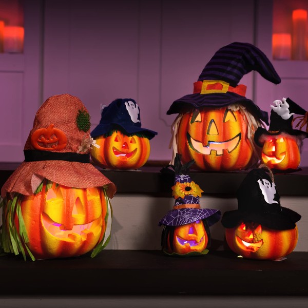 JOYIN Confezione da 6 luci di Halloween Jack-o'-Lanterna decorative zucca in schiuma di Halloween Decorazioni puntelli