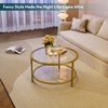 SAYGOER Round Glass Coffee Table 2 Tier Coffee Tables with