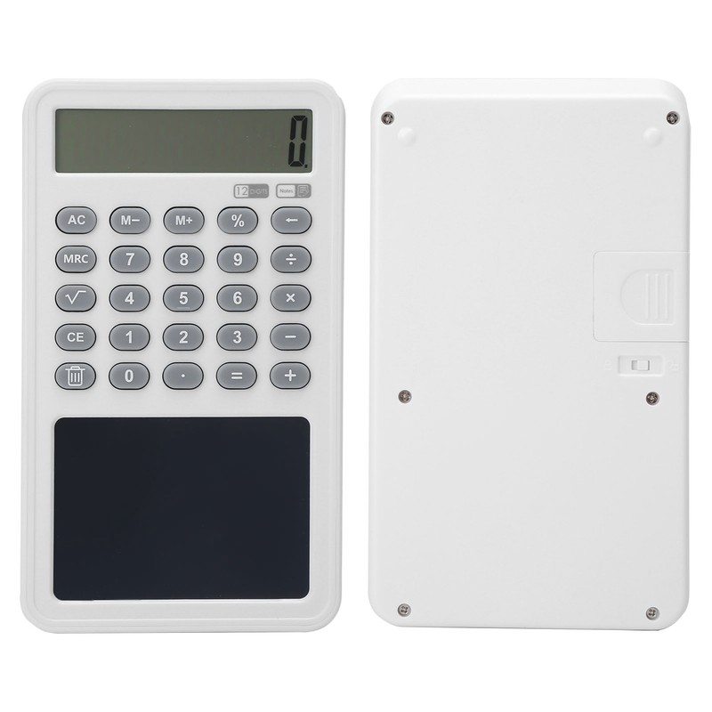 Calculator Writing Tablet White LCD 12‑Digit Display Portable Painting Handwriting