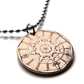 1988 Portugal 20 Escudos coin pendant Portuguese nautical compass Quinas caravela ship navigation Vasco da Gama Age of Discovery Lisbon Porto Braga Sintra Aveiro Amadora Coimbra Faro Algarve n000887