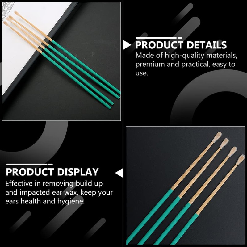 10Pcs Bamboo Ear Picks with Anti-Skid Handle Ear Wax Removal