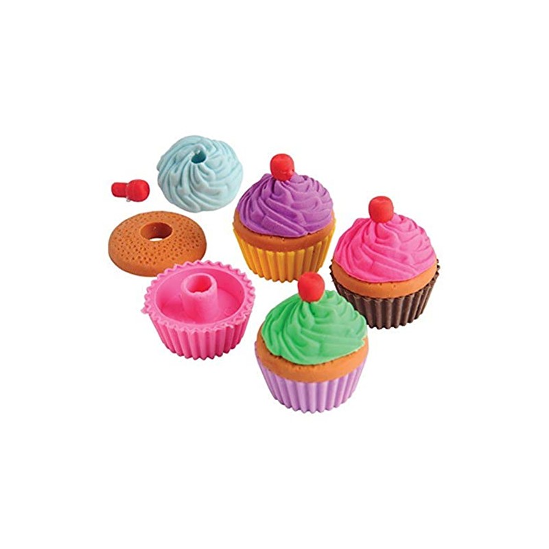 Lot Of 12 Pull Apart Assorted Color Cupcake Erasers