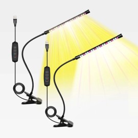 iPower Full Spectrum LED Grow Light for Indoor Plant Clip Growing Lamp White+Yellow