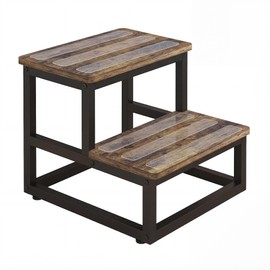 VonDream 2 Tier Step Stools for Adults with Non-Slip Stickers, Heavy Duty Bed Steps for High Beds,Kitchen Step Stool,Wide Wooden Step Stools for Kids, Step Stool for RV