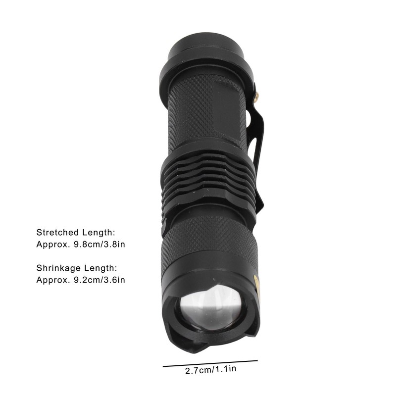 LED Flashlight 1 Mode Retractable Waterproof Handheld Lamp for Hunting