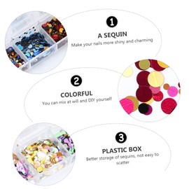 Beavorty Ultra-thin Colorful Round Nail Sequins for Nail Art Decoration Glitter Paillette for Charming Manicure for Parties and Special Occasions