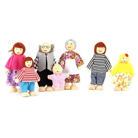 Baby Theater Dolls Accessories Children Toys Gift Game Cartoon Finger Puppets (Family of seven)