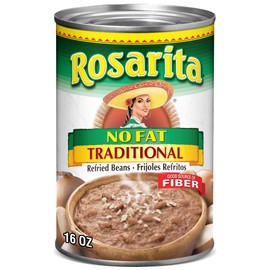 Rosarita No Fat Refried Beans with Green Chile and Lime, 16 oz, 12 Pack