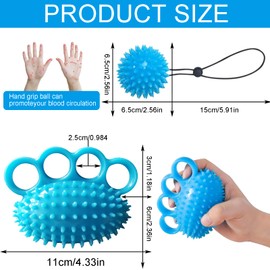 Pack of 2 Hand Trainer Finger Trainer Ball, Finger Trainer with Finger Trainer Ball and Massage Ball, Hedgehog Ball, Training Ball for Hands Therapy, Osteoarthritis, Finger Training, Kneading Ball for