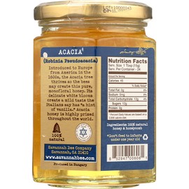 Savannah Bee Co, Honey Comb Acacia Hex Jar, 12 Ounce