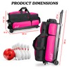 WOLT 3 Ball Bowling Bags with Wheels, 3 Ball Roller