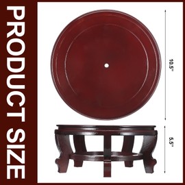 Colingmill 10.5 Inches Wooden Planter Stand Indoor Chinese Vase Fishbowl Display Stands Asian Vase Pot Traditional Stands for Home Indoor Plants Outdoor Decoration