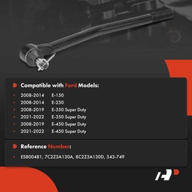 A-Premium Front Inner Left Tie Rod End, Compatible with Ford E-150 2008-2014, E-250 2008-2014, E-350 E-450 Super Duty 2008-2019/2021-2022