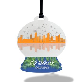 Los Angeles City Skyline Christmas Tree Ornament – Premium Acrylic California City Silhouette Keepsake Perfect Holiday Decoration and Gift