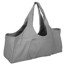 Keenso Bolsa para Yoga y Gimnasio, Bolsa Ligera de Gran Capacidad para Esterilla de Yoga, Material de Lona Duradero, con Bolsa Frontal para Teléfono, Llaves y Cartera (Silver)