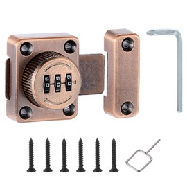 PATIKIL Cabinet Password Latch, Zinc Alloy Keyless Combination Lock 3-Digit Password Cabinet Lock Safety Lock with L-Screwdriver for Cabinet Drawer Cupboard, Red