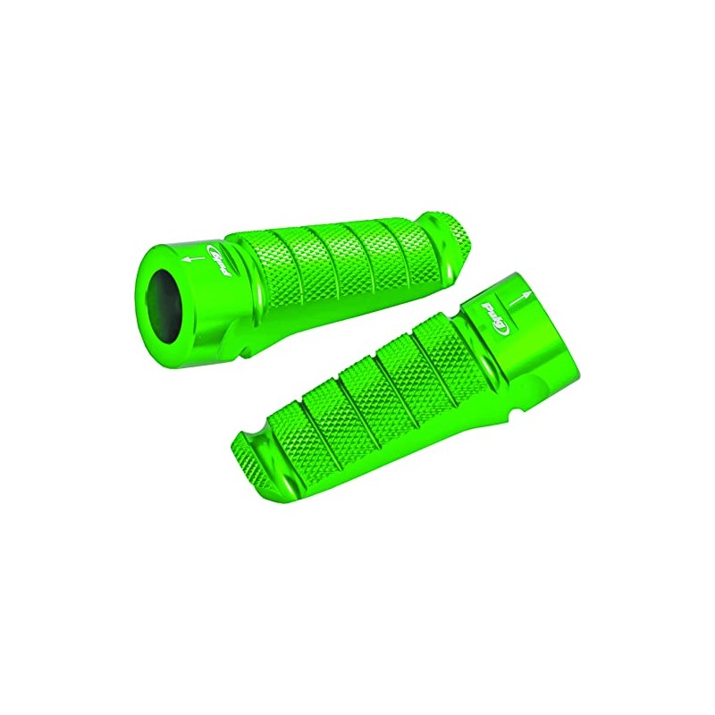 Puig 6301V Racing Model Footpegs, Green, Set of 2