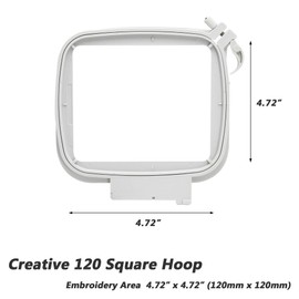 Sew Tech Embroidery Hoop for Husqvarna Viking Designer Diamond Deluxe Ruby Royale Topaz Pfaff Creative Sensation Vision etc., Sewing Embroidery Machine Splendid Square 4.7x4.7 inch (120x120 mm) Hoops