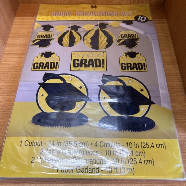 Amscam Amcsan GRADUATION DECORATING KIT - 10 Pc Set Honeycomb