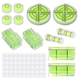 Set of 12 Spirit Levels | Mini Spirit Level | Cross Spirit Level | Round Spirit Level | Small Spirit Level for Camera, Camping, Hanging Pictures