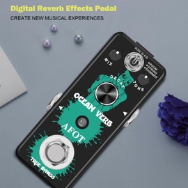 AFOT Digital Reverb Guitar Pedal, Digital Reverb Ocean Verb Effects Pedal 3 Modes Room,Spring,Shimmer for Electric Guitar Bass Mini Size True Bypass