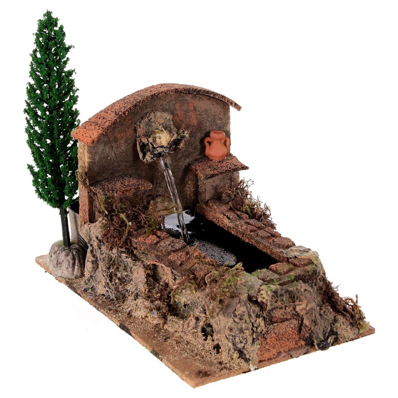 Holyart Fountain with Tree for Nativity Scene, 15 x 10
