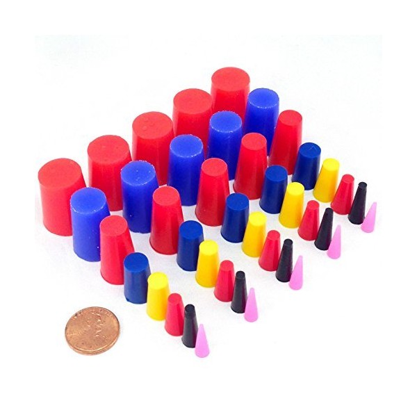 40 Pc 1/16" to 3/4" High Temp Silicone Rubber Tapered