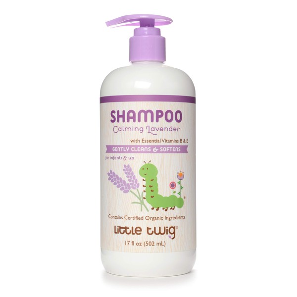Little Twig Calming Lavender Shampoo, Hair Shampoo with Natural Plant Derived Formula, Vegan, Gluten-Free, Perfect for Newborns, 17 fl. oz.