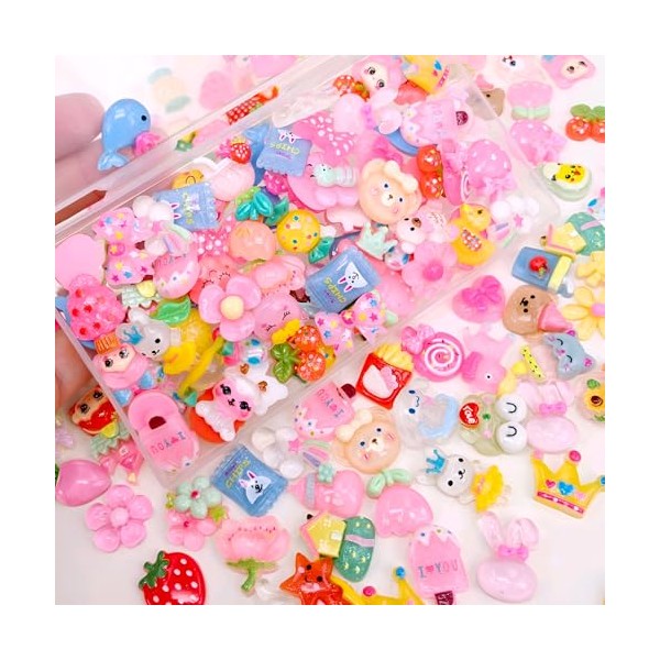 Niangzisewing Lots Random Jelly-Color 80pcs Resin Flatback Flat Backs Scrapbooking