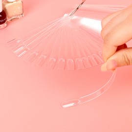 50Pcs Square Clear Nail Swatch Sticks With Metal Rings Numbered Stickers, Fanned To Show Tips, Nail Polish Swatch Stick Color Swatches For Gel Nail Polish, Suitable For Professionals And Beginners