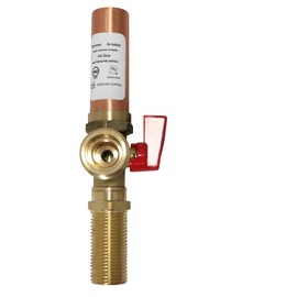 XFITTING Premium Washing Machine Outlet Stop Valve with Hammer Arrestor, 1/2 Inch MIP/Sweat x 3/4 Inch MHT, Red Handle, Pack of 1