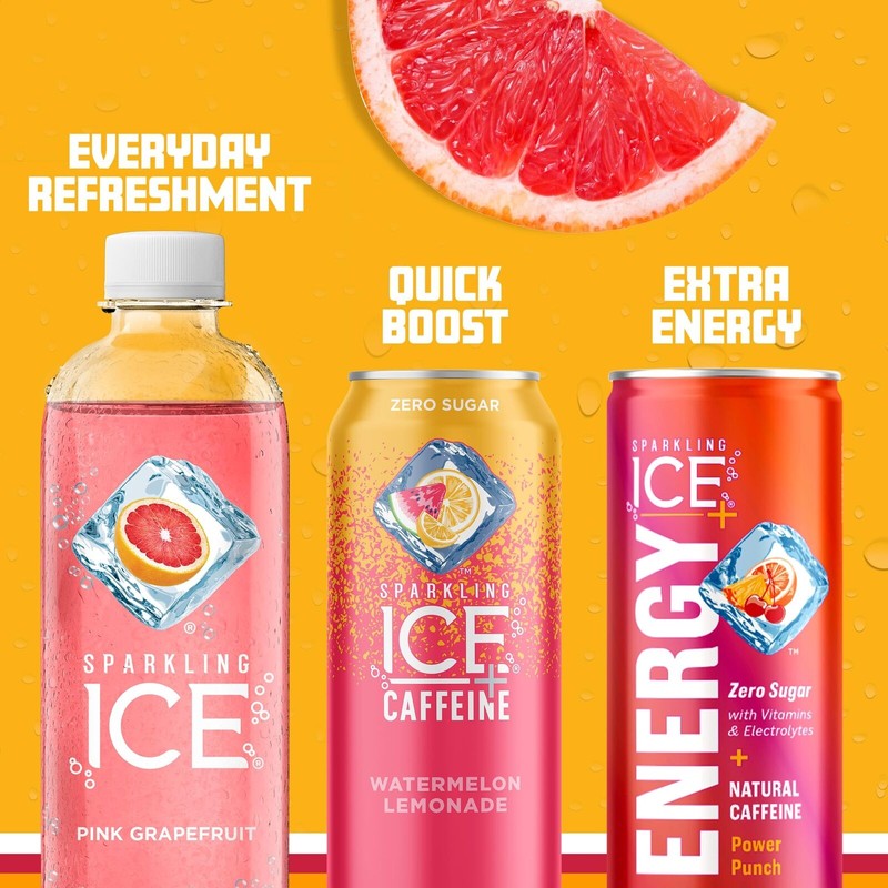Sparkling Ice, Pink Grapefruit Sparkling Water, with Antioxidants and Vitamins,