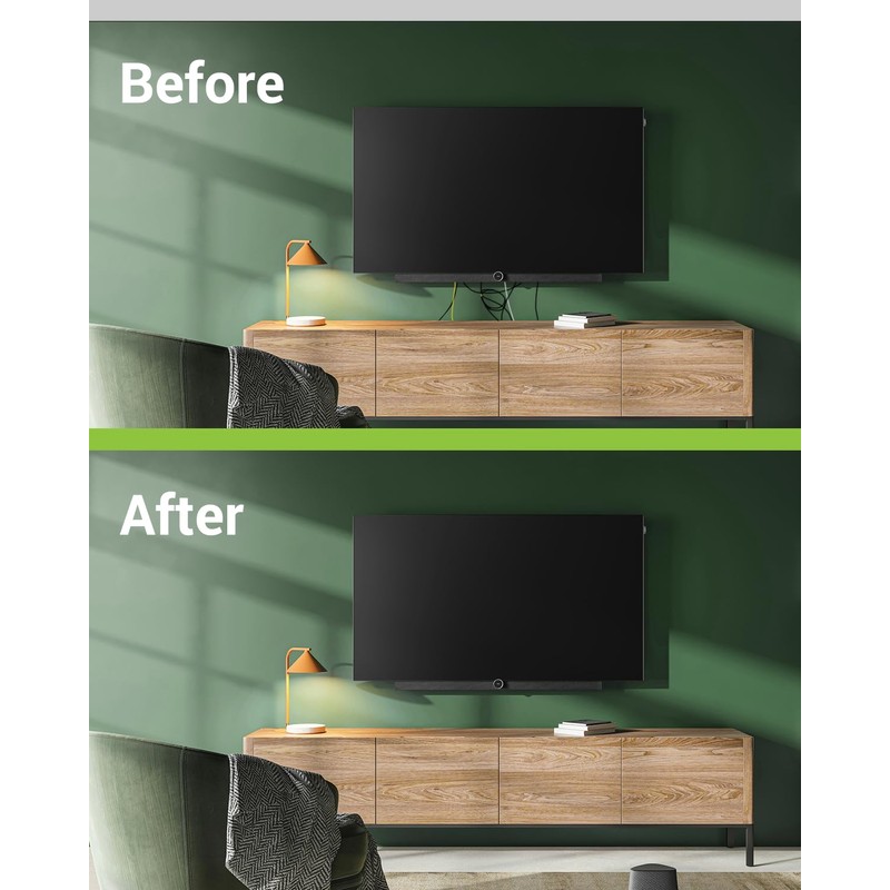 LEENUE TV Cable Hider for Wall Mounted TV, Slim Round