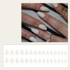 24Pcs Oval False Nails, White Short Acrylic Full Cover Press