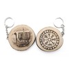 Generico Natural Wood Vegvisir Drakkar Scandinavian Talisman Rune Compass Keyring